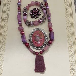 Pink jewelry lot
